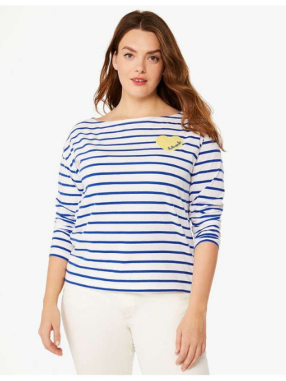 Kate Spade Harbor Stripe Tee Fresh White Women's Size Medium
